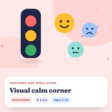 IMAGEN: Visual calm corner with cushions and a calming strategies menu — 6 of 13