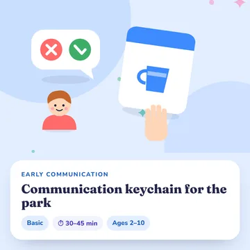 IMAGEN: Communication keychain for the park, clipped to a backpack — 11 of 13