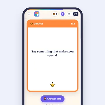 IMAGEN: Phone showing a therapy card drawn in the app, colourful card on screen — 13 of 13
