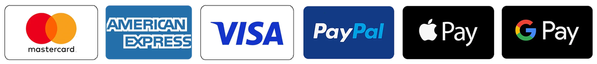 IMAGEN: strip of payment logos accepted at checkout — Visa, Mastercard, PayPal, Apple Pay, Afterpay